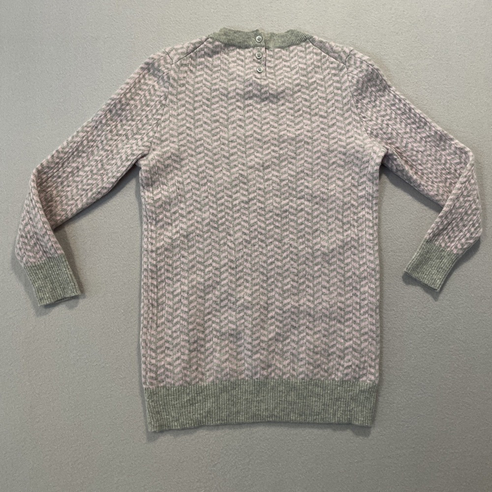 J.CREW Italian Cashmere Women's Sweater Small/ Xsmall Pink/Gray Chevron EUC Soft - Picture 6 of 7